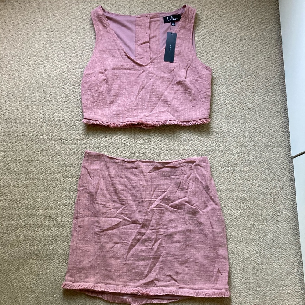 Lulus Linen Two Piece Dress Set M NWT